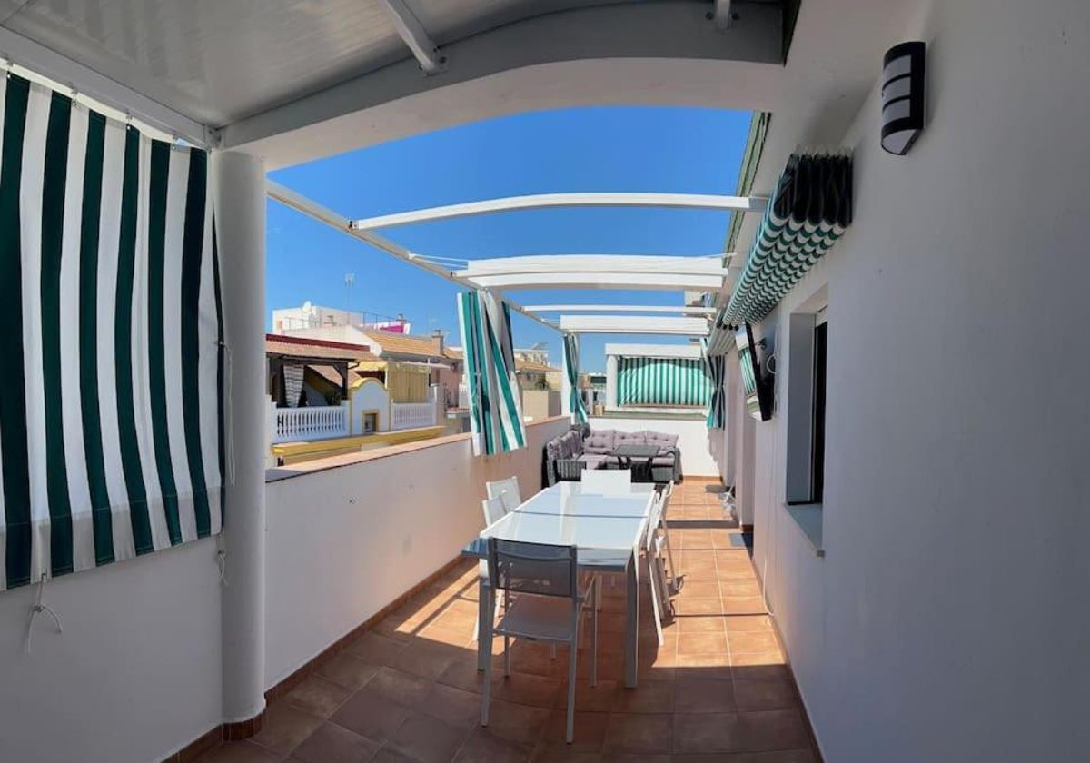 Terraza del ático en la calle Ancha de Punta Umbría