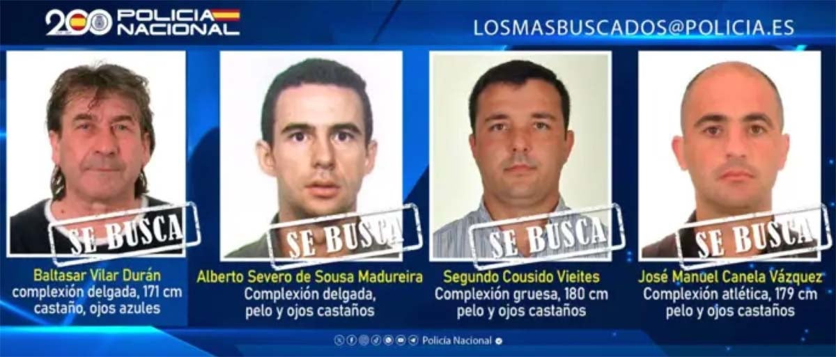 Los cuatro prófugos en la lista de los más buscados
