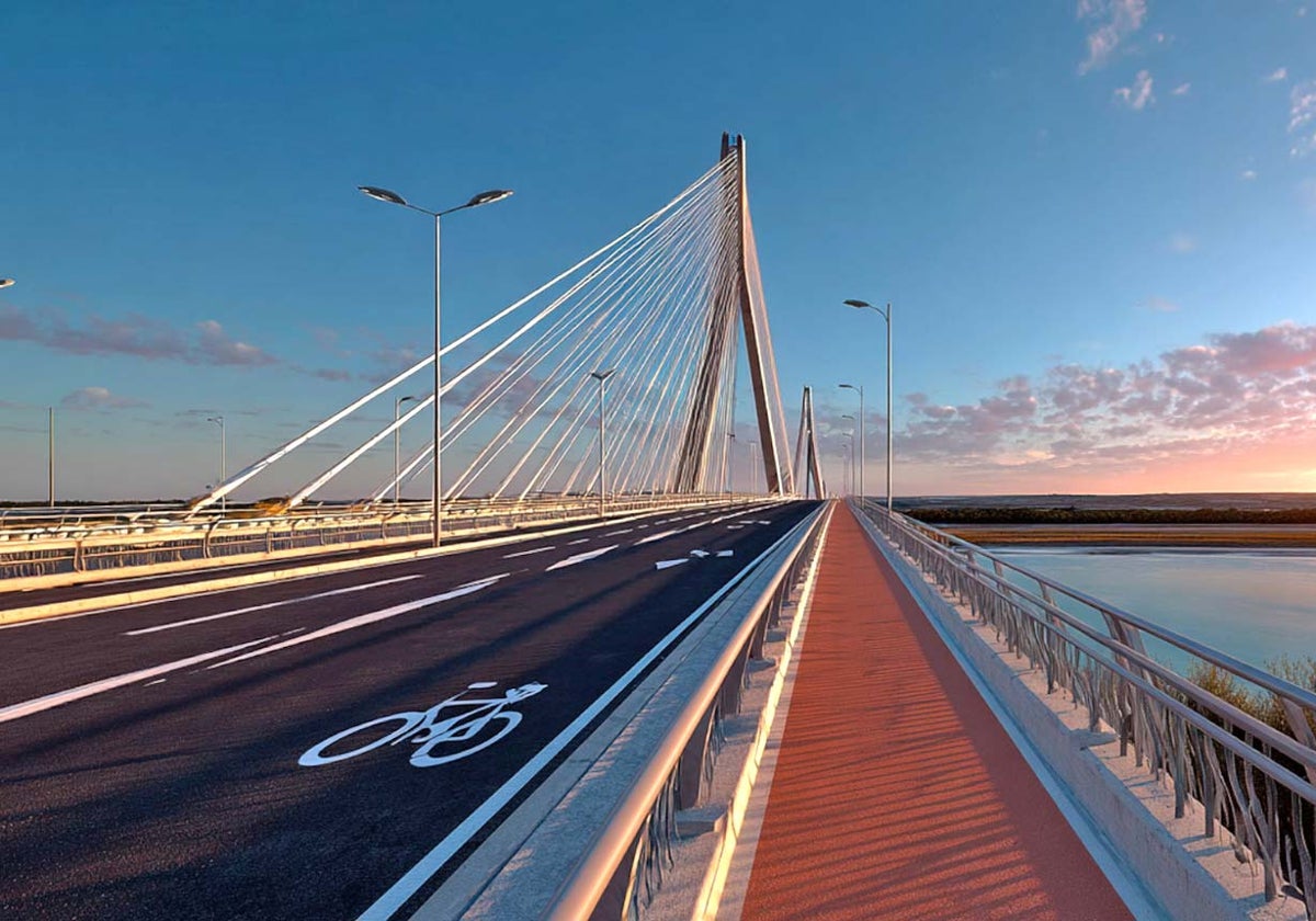 Recreación de los senderos peatonal y ciclista en el Puente Internacional del Guadiana