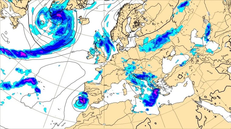El mapa con la previsión del tiempo para este fin de semana