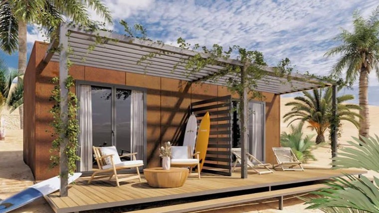 Uno de los bungalows del nuevo hotel de Punta Umbría