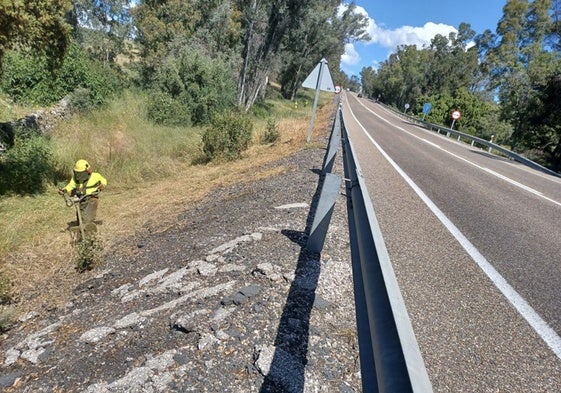 Desbroce de vegetación en el punto kilométrico 58 de la N-433