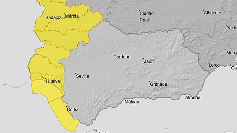 Mapa de avisos de la Aemet para este jueves