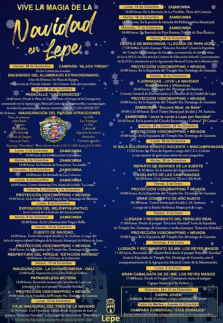 Toda la programación de la Navidad de Lepe 2025