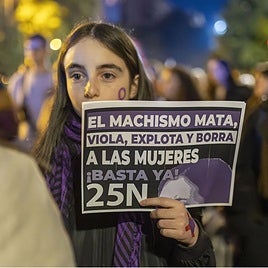 Imagen de la manifestación de este 25N en Huelva