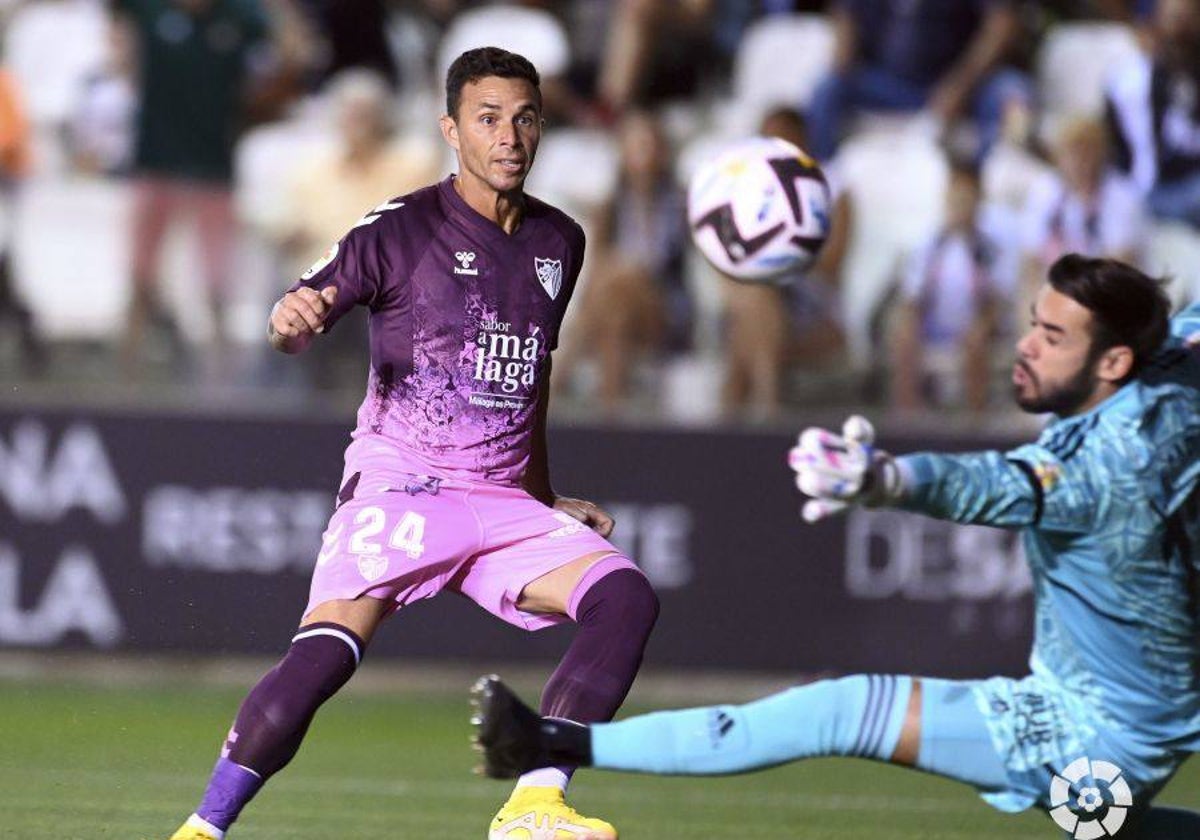 Rubén Castro en una acción de ataque de un reciente partido del Málaga