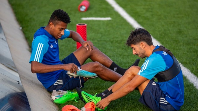 Fran Ávila junto a Josiel Núñez en un entrenamiento reciente