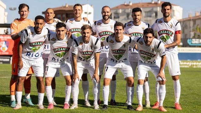 El Tudelano antes de jugar un partido esta temporada en el grupo II de la Segunda Federación