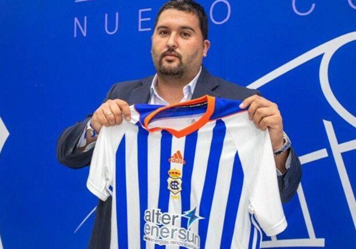 Dani Alejo en su presentación como director deportivo del Recreativo de Huelva