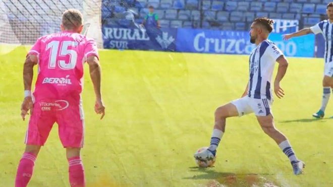 Adriá Arjona en el Recreativo-Burgos de la pasada temporada en la Copa del Rey