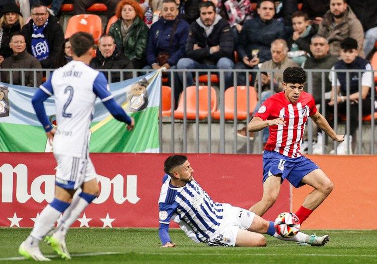 Antonio Domínguez durante el Atlético de Madrid B-Recreativo