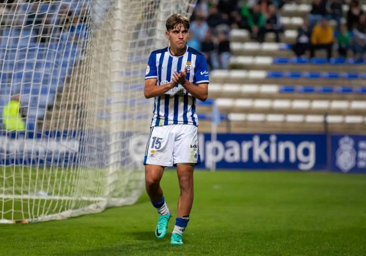 José Antonio De la Rosa, en el partido ante el Sanluquelño