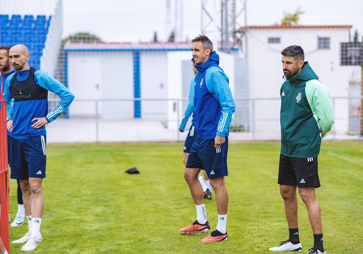 Pablo Caballero en un entrenamiento albiazul en la Ciudad Deportiva