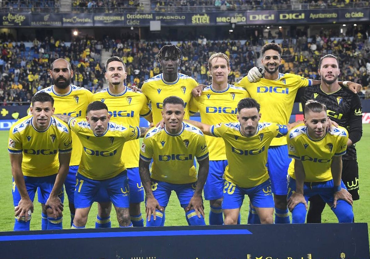 Alineación del Cádiz en un partido de la presente temporada liguera