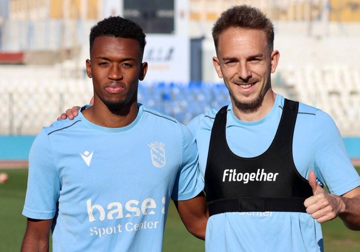 Víctor Morillo en su primer entrenamiento con la Unión Deportiva Melilla