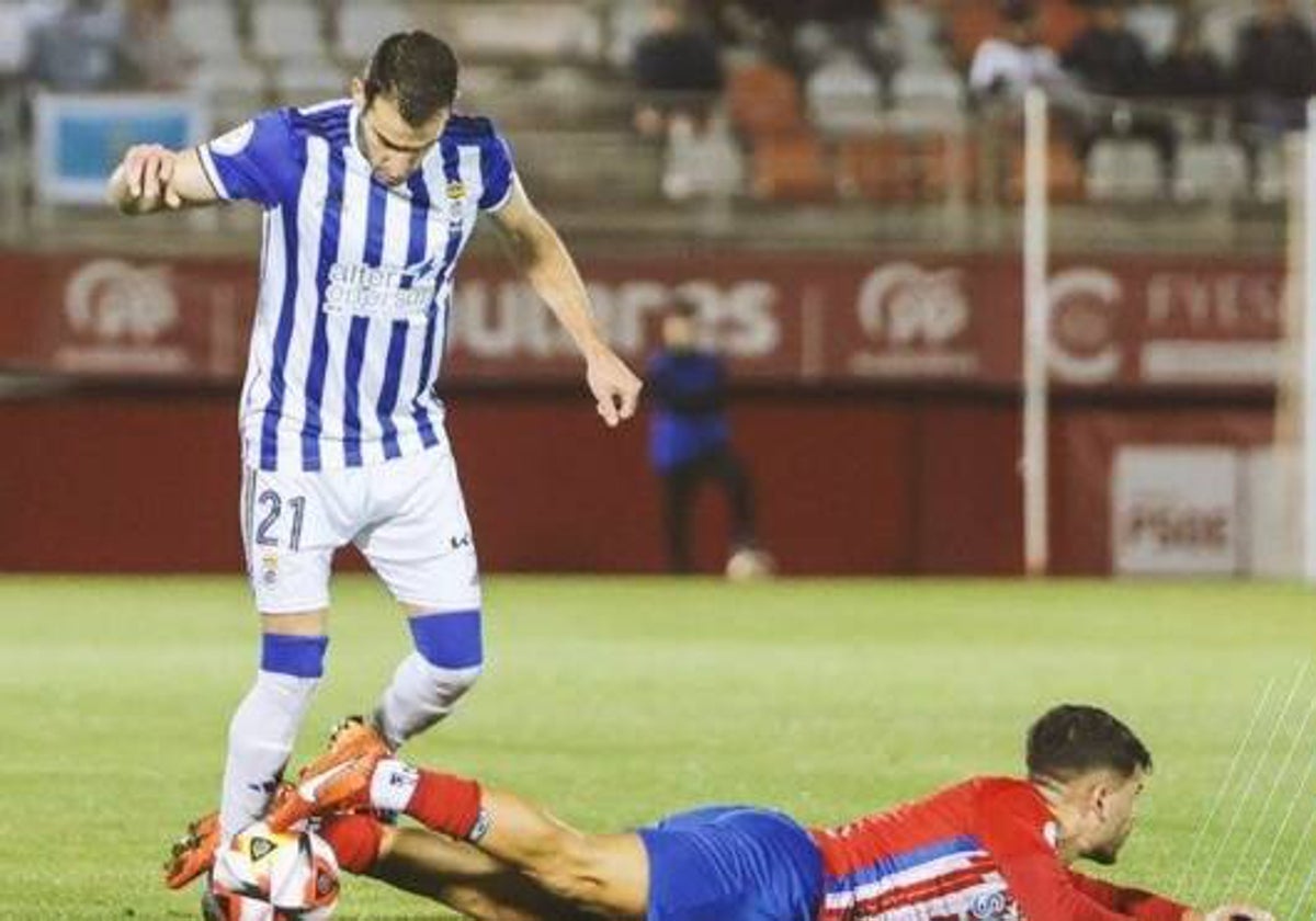 Antoñito durante el Algeciras-Recreativo disputado en la primera vuelta liguera