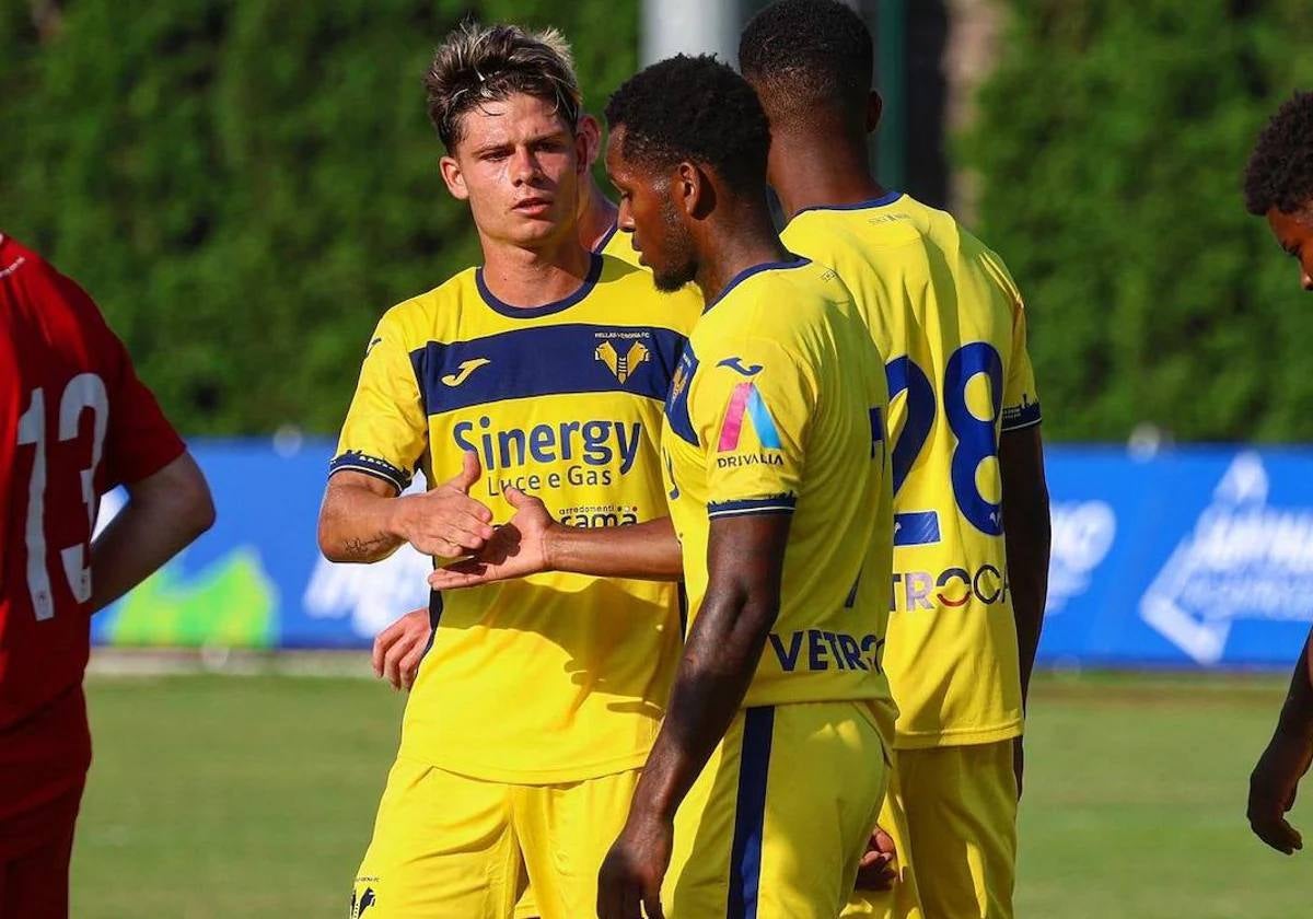 Joselito durante un amistoso de la pasada pretemporada con el Hellas Verona