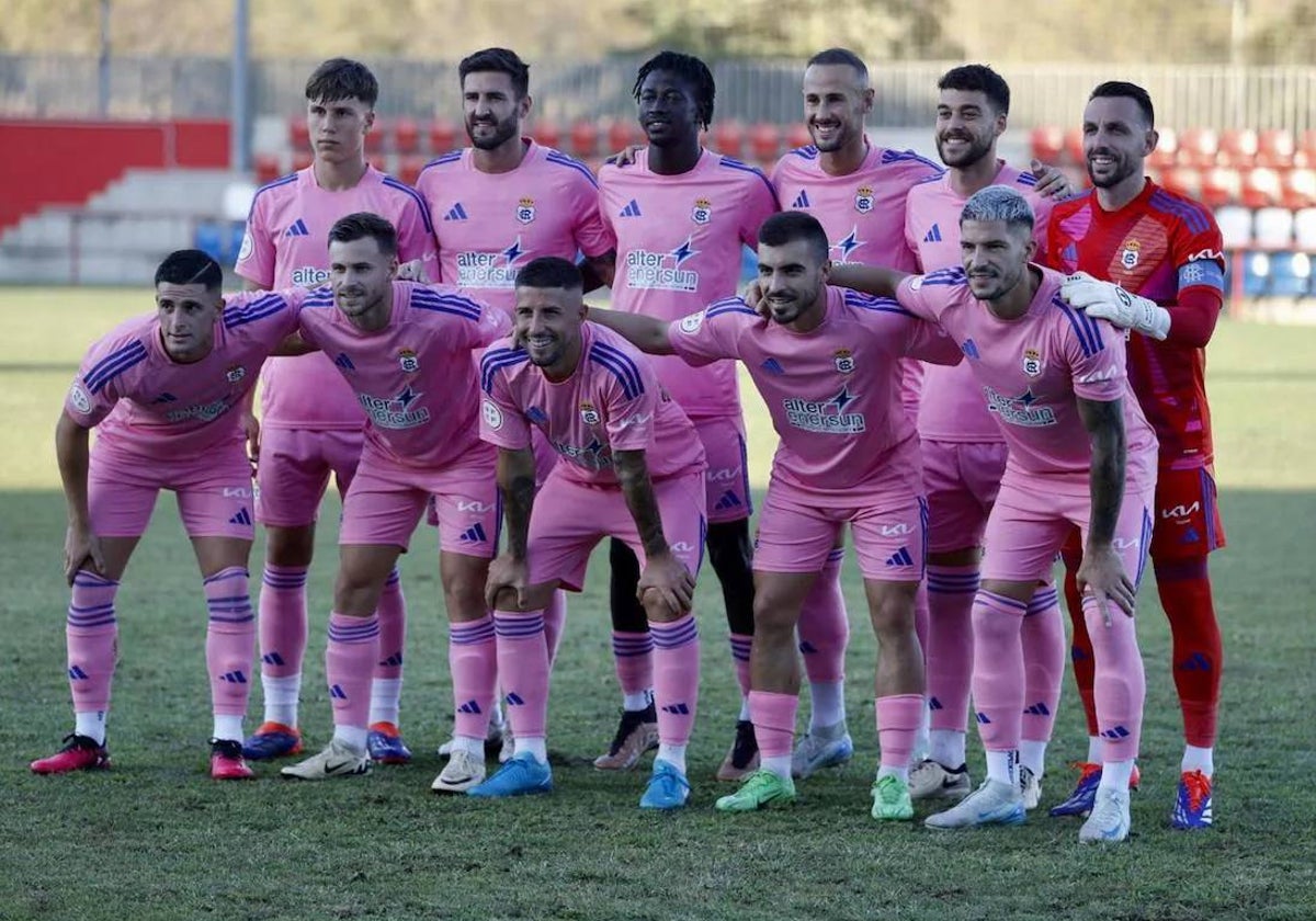 Formación inicial que presentó el Recreativo para su amistoso de pretemporada ante el Xerez DFC