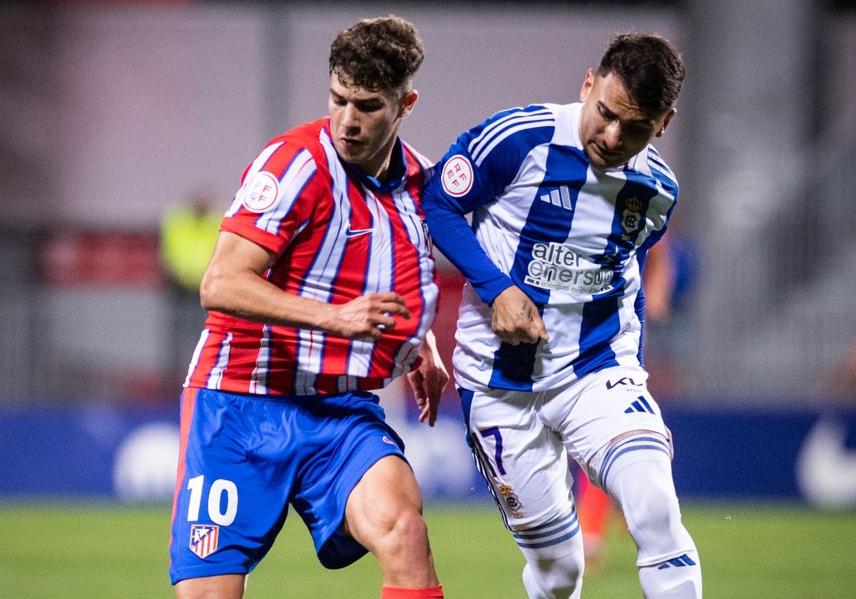 Juan Cerrudo saltó al césped en la segunda parte de la visita del Recreativo al Atlético de Madrid B