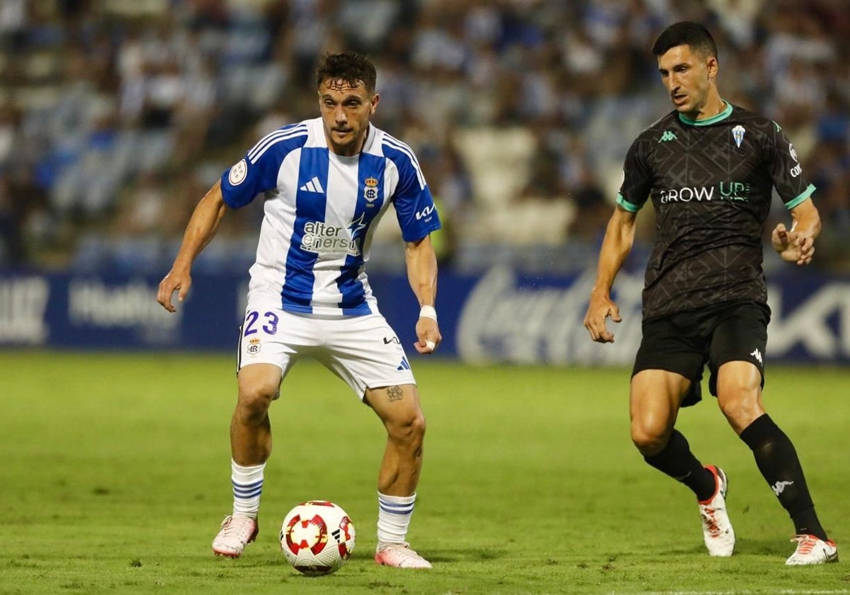 David Soto, en el partido del Recreativo ante el Alcoyano