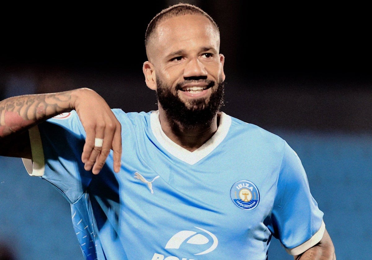 El caboverdiano Bebé celebrando el golazo que le hizo el pasado fin de semana al Fuenlabrada
