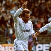 El palmerino Miguel Pardeza conquistó la liga con el Real Madrid en la temporada 1985/86