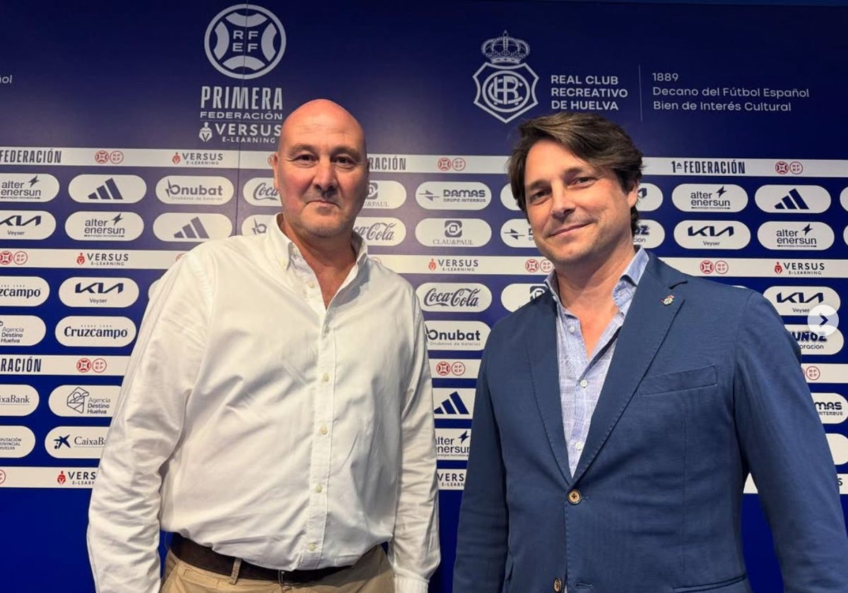 Roberto Ríos, director deportivo, y el presidente, Adrián Fernández