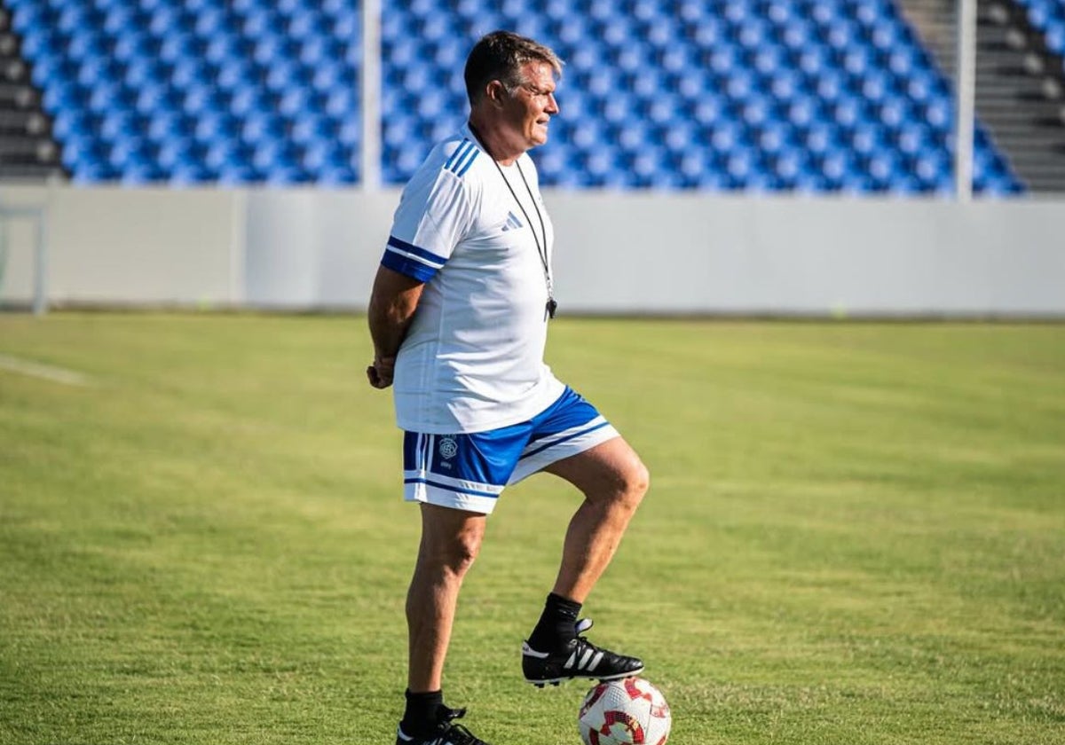Pedro Morilla, en un entrenamiento del Decano