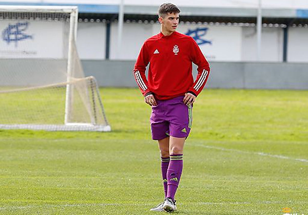 El guardameta del Recreativo David Gil en un entrenamiento en la Ciudad Deportiva