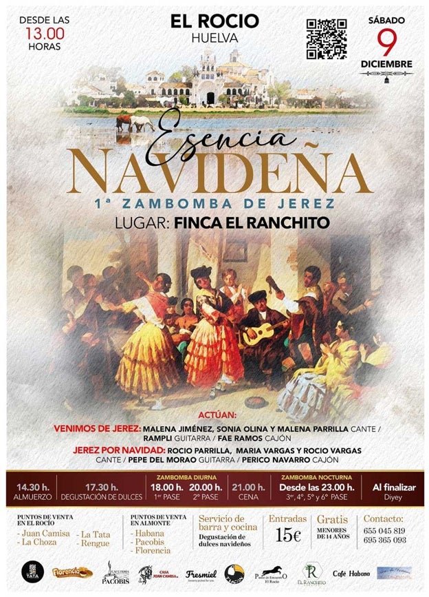 Cartel de la zambomba que se celebrará en El Rocío