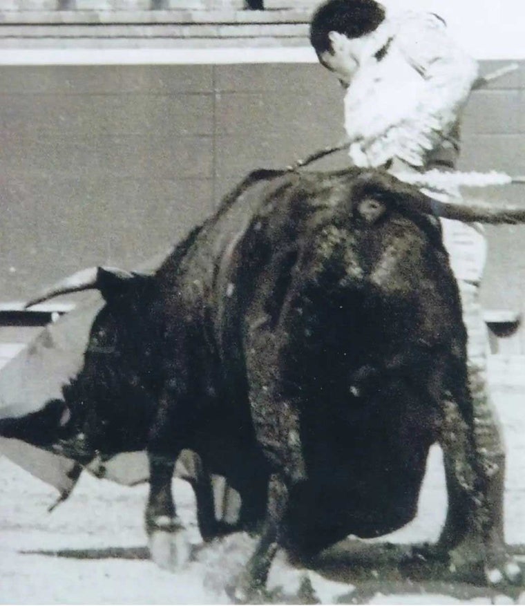 Urbano Corbacho Sánchez durante una corrida