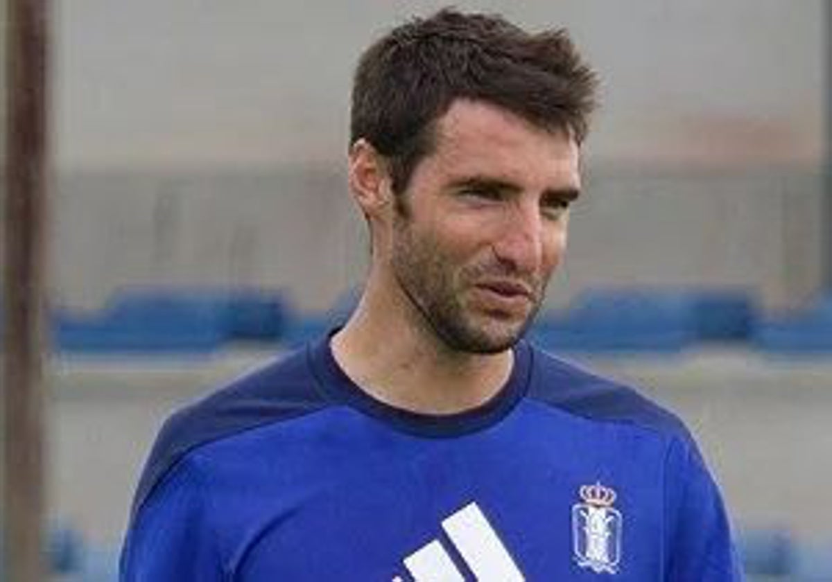 Marc Bertran durante un entrenamiento en su etapa en el Recreativo de Huelva