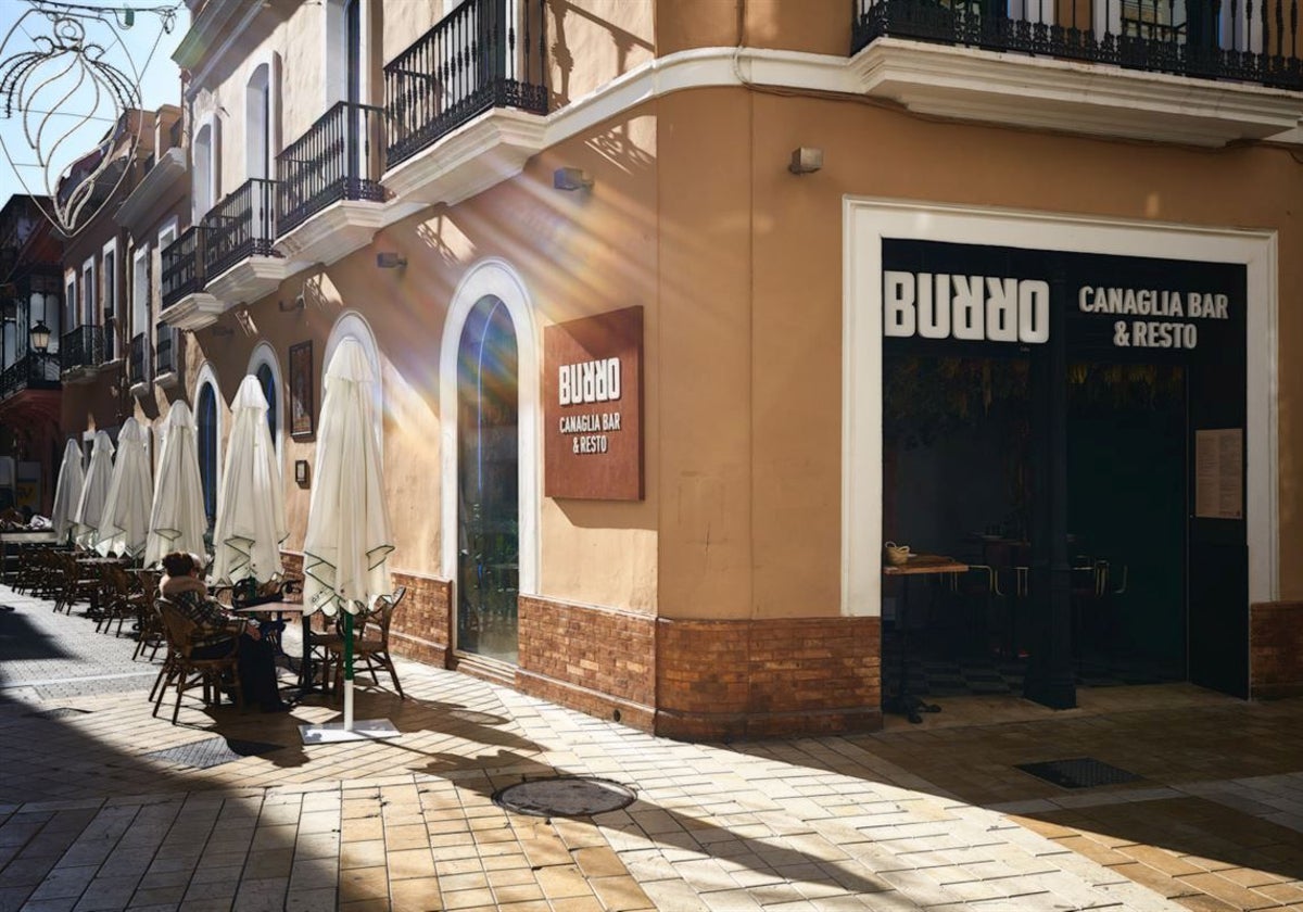 Burro Canaglia cuando estaba situado en la céntrica calle Rico de Huelva