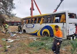 Estado en el que quedó el autobús accidentado