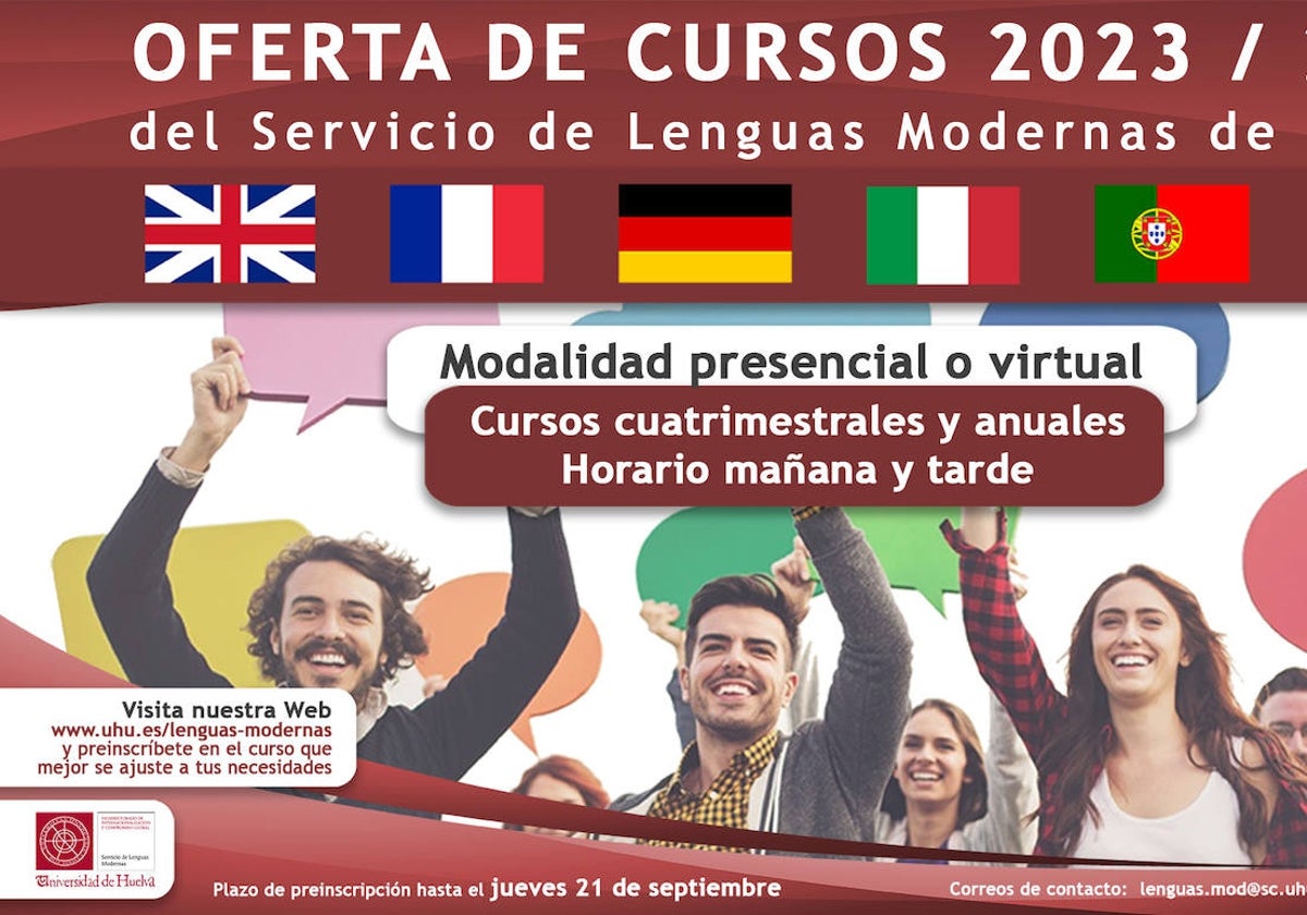 Abierta la inscripción para los cursos de inglés, francés, alemán, italiano, portugués y japonés en la Universidad de Huelva