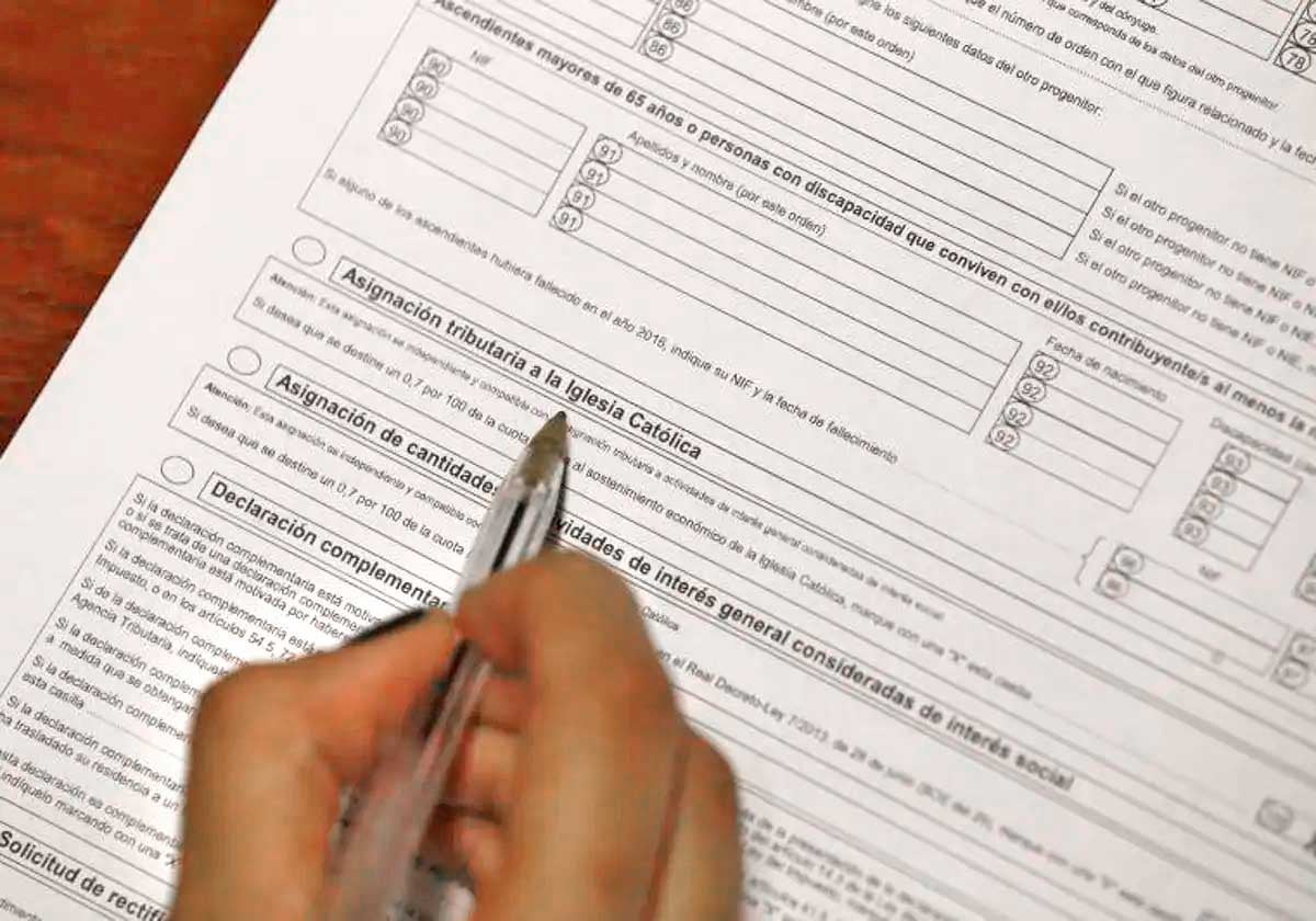 Opción que se ofrece en la declaración para el sostenimiento económico de la Iglesia Católica