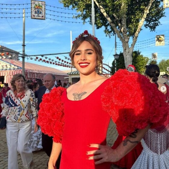 Paco Abreu, de flamenca en la Feria de Sevilla el día que sufrió la agresión