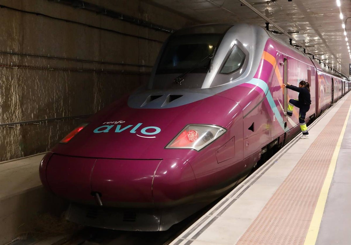 Un tren de Avlo en la Estación de Murcia El Carmen