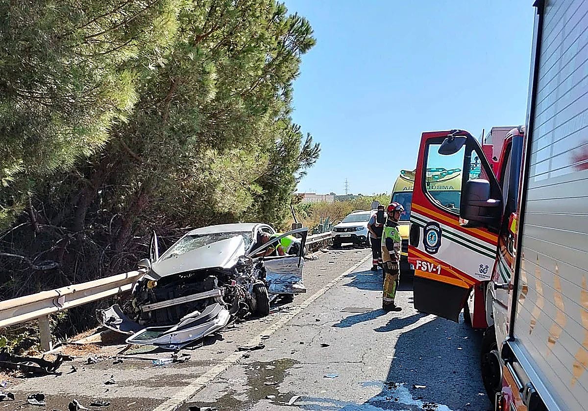 Varios heridos en un accidente con 4 coches implicados en la N-431 el pasado mes de septiembre