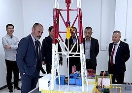 Equipo de la Universidad de Huelva, encabezado por su rector, José Rodríguez, en su viaje a China