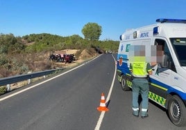 Heridos dos motoristas al salirse de la vía en Los Pinos de Valverde