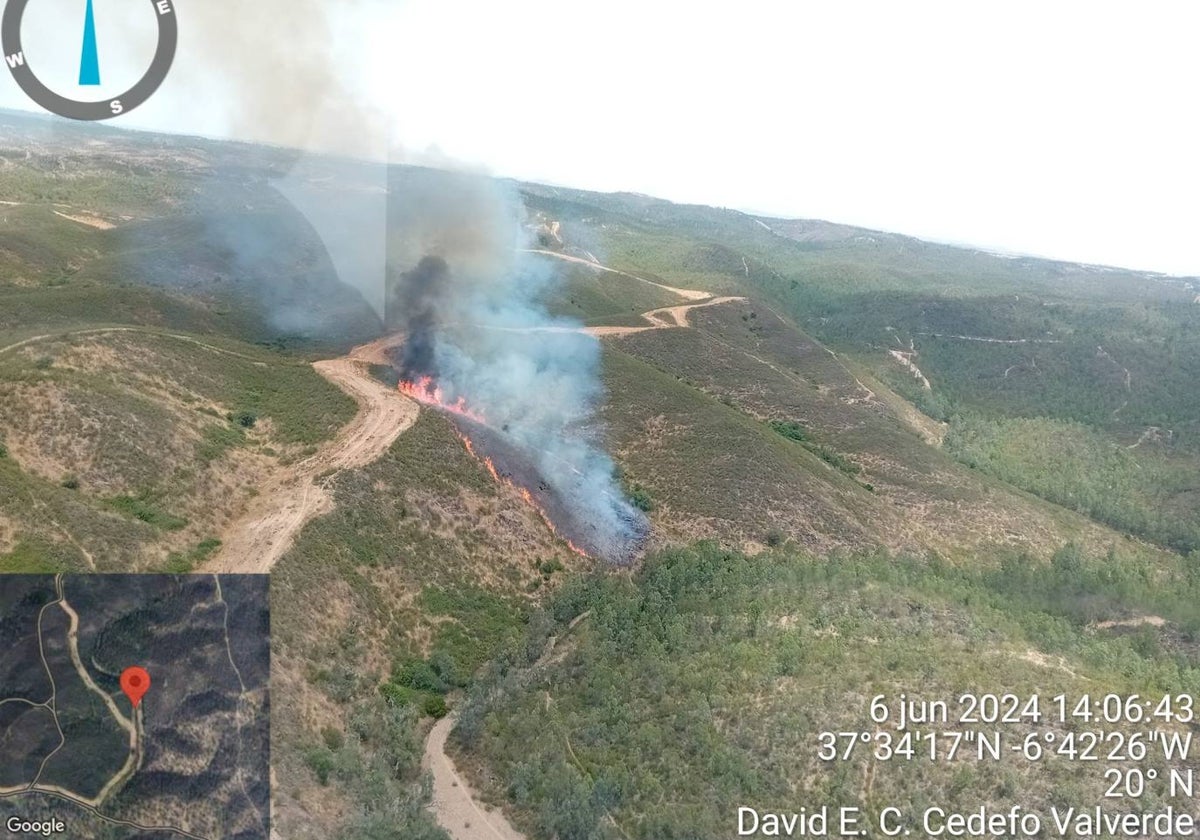 El incendio declarado en Valverde