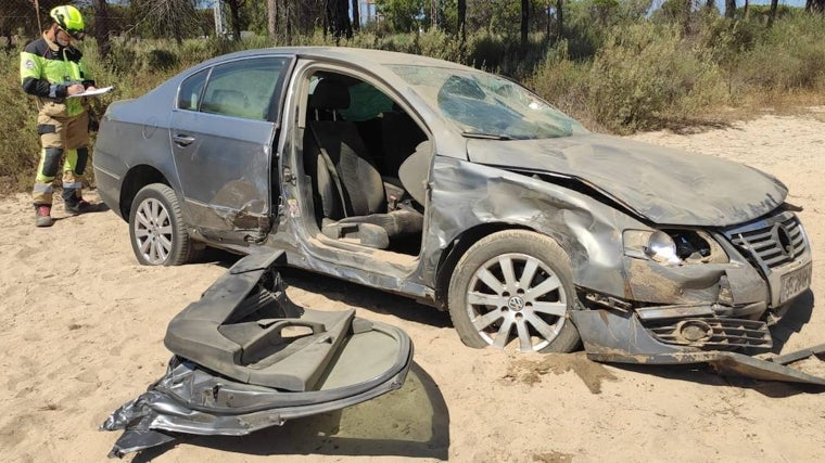 El accidente de este domingo frente al Camping Doñana