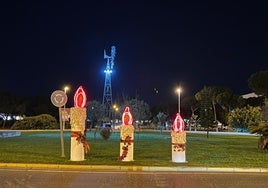 Vandalismo en Punta Umbría: Destrozan la decoración navideña  en la glorieta 'El Porra'