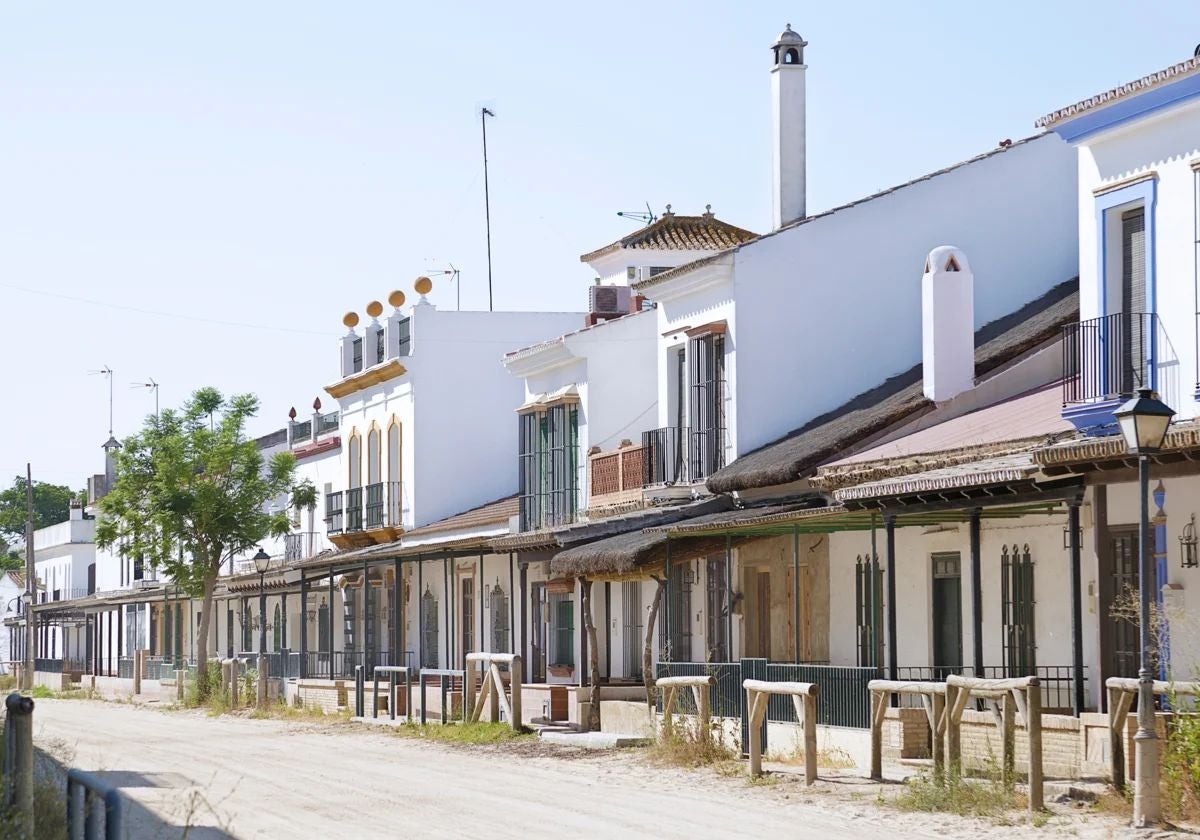 Una calle de la aldea del Rocío