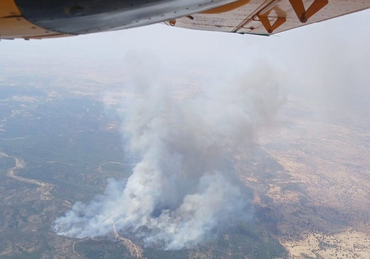 Incendio declarado en el paraje La Contienda de Aroche