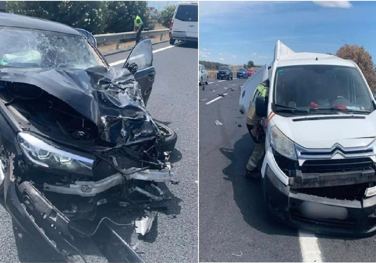 Así quedaron los vehículos tras el accidente, a la izquierda el del conductor que ha sido enviado a prisión