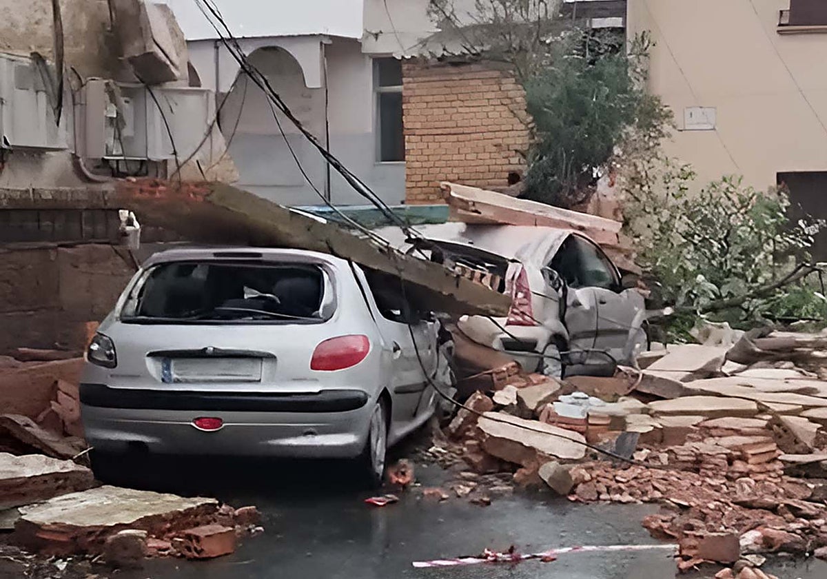 Estragos en Gibraleón causados por el viento