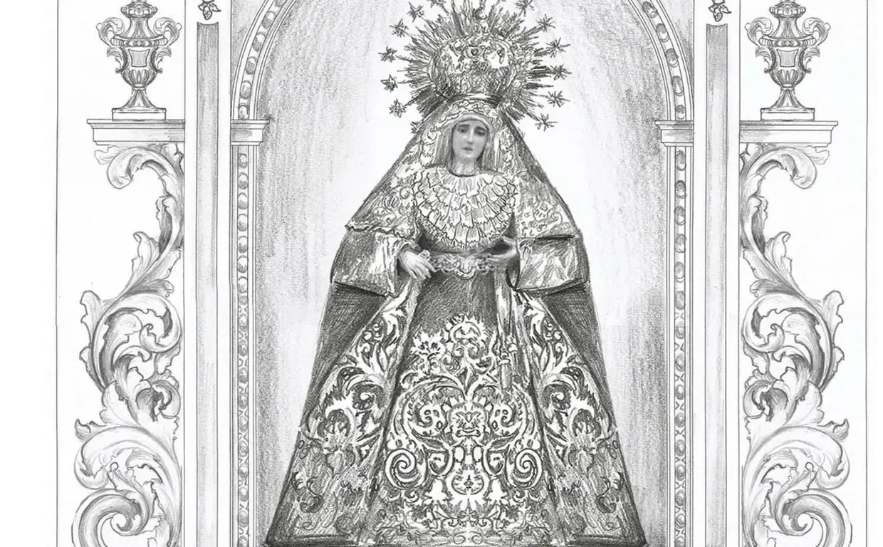 Detalle del retablo de la titular mariana de Sentencia