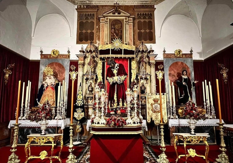 Nazareno del Amor ya dispuesto en su parihuela para el Vía Crucis de este viernes de Cuaresma de 2025